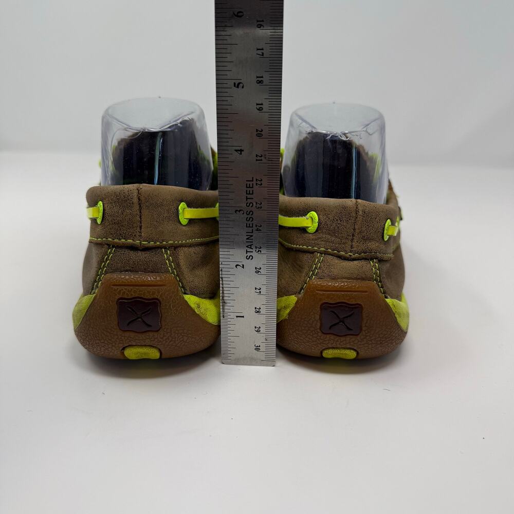 Twisted X  7.5 Leather Moccasins Boat Shoe Brown Yellow Skater Comfort Shoes - Picture 8 of 10